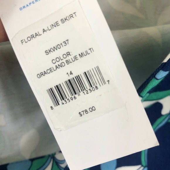 Draper James Floral Stretch A-Line Skirt 14 NWT - Picture 4 of 5